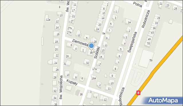 Kobierzyce, Sobótki, 30, mapa Kobierzyce