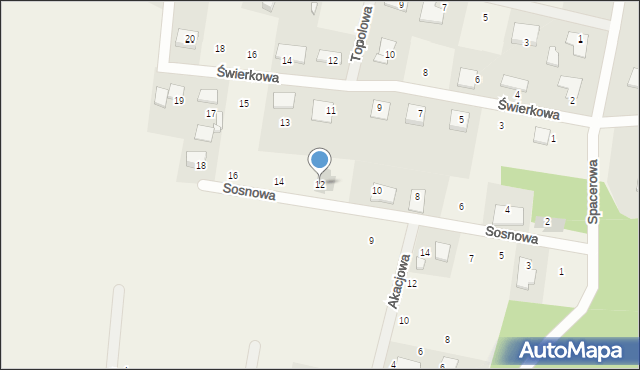 Kobylarnia, Sosnowa, 12, mapa Kobylarnia