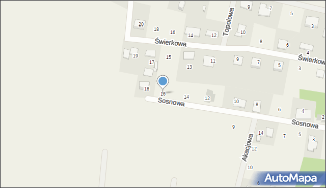 Kobylarnia, Sosnowa, 16, mapa Kobylarnia