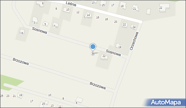 Kobylice, Sosnowa, 20, mapa Kobylice