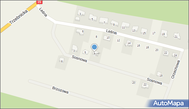 Kobylice, Sosnowa, 7, mapa Kobylice