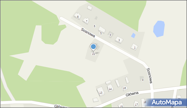 Kolincz, Sosnowa, 11, mapa Kolincz