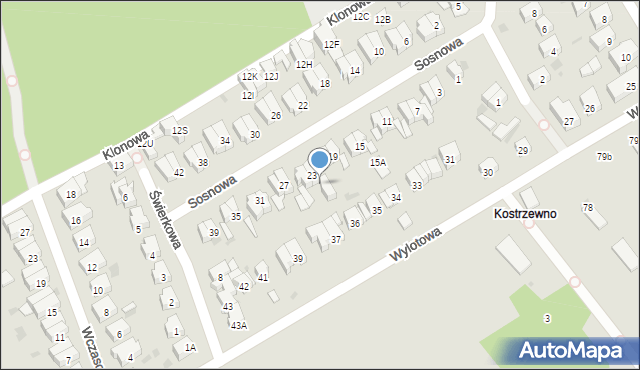 Kołobrzeg, Sosnowa, 23a, mapa Kołobrzegu
