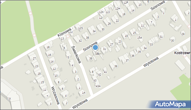 Kołobrzeg, Sosnowa, 37, mapa Kołobrzegu