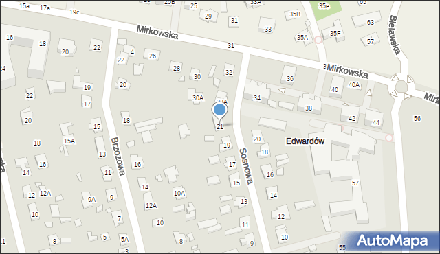 Konstancin-Jeziorna, Sosnowa, 21, mapa Konstancin-Jeziorna