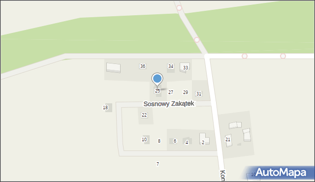 Konstantynowo, Sosnowy Zakątek, 25, mapa Konstantynowo