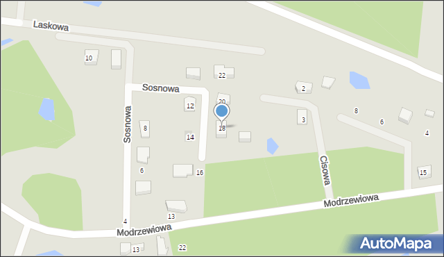 Kościerzyna, Sosnowa, 18, mapa Kościerzyna