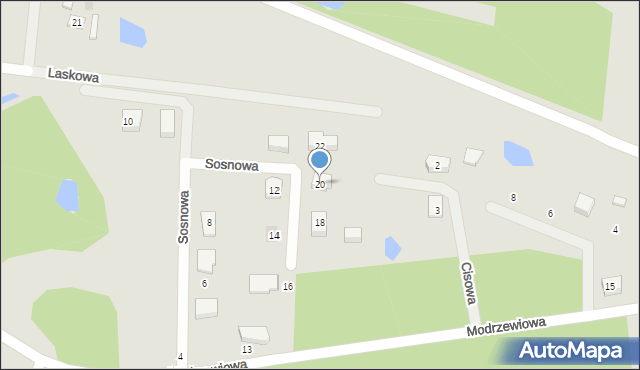 Kościerzyna, Sosnowa, 20, mapa Kościerzyna