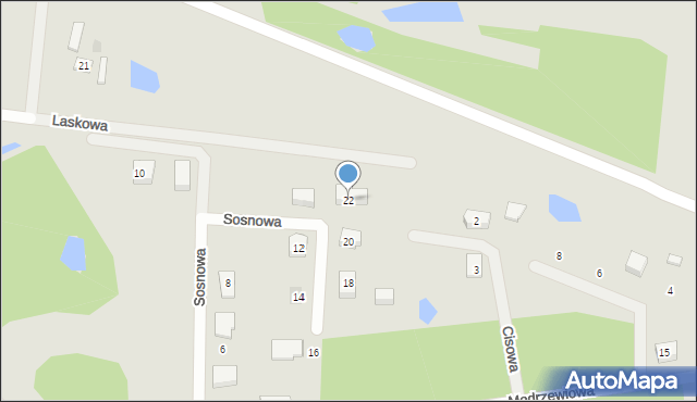 Kościerzyna, Sosnowa, 22, mapa Kościerzyna
