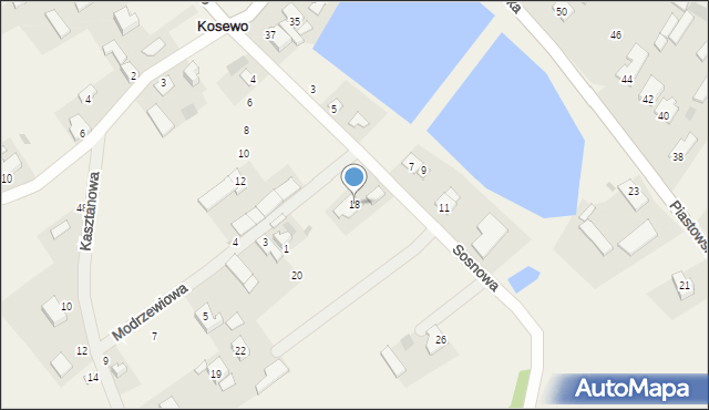 Kosewo, Sosnowa, 18, mapa Kosewo