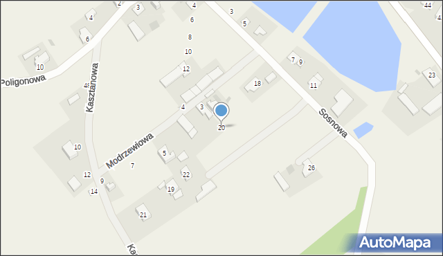 Kosewo, Sosnowa, 20, mapa Kosewo