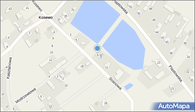 Kosewo, Sosnowa, 7, mapa Kosewo