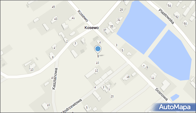Kosewo, Sosnowa, 8, mapa Kosewo