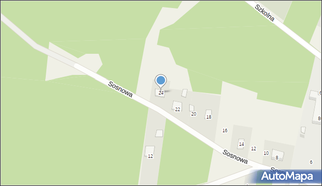 Kostrzyn, Sosnowa, 24, mapa Kostrzyn