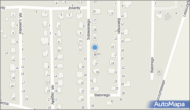 Kostrzyn, Sobieskiego, 35, mapa Kostrzyn