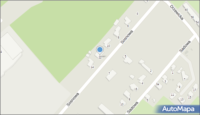 Kostrzyn nad Odrą, Sosnowa, 12, mapa Kostrzyn nad Odrą