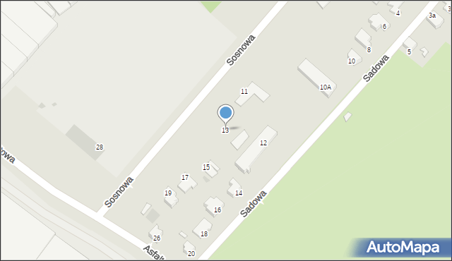 Kostrzyn nad Odrą, Sosnowa, 13, mapa Kostrzyn nad Odrą