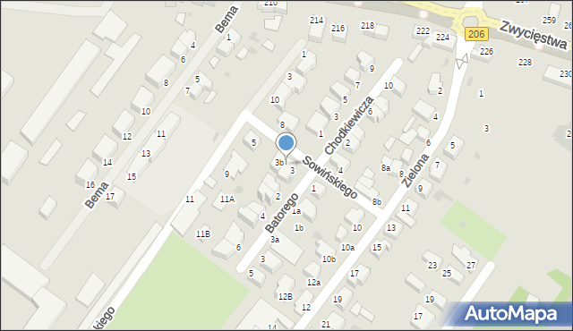 Koszalin, Sowińskiego Józefa, gen., 3a, mapa Koszalina