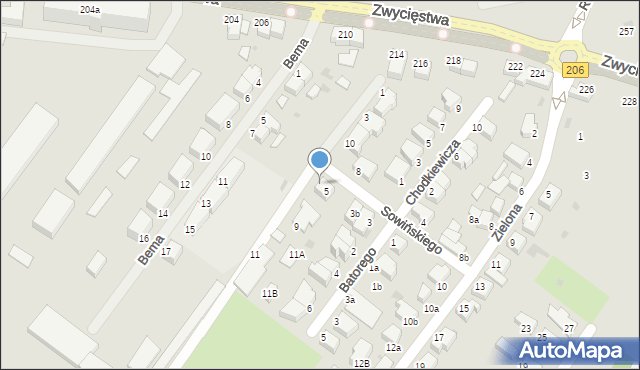 Koszalin, Sowińskiego Józefa, gen., 7, mapa Koszalina