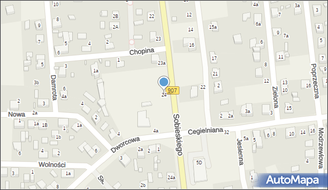 Koszęcin, Sobieskiego, 24, mapa Koszęcin