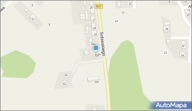 Koszęcin, Sobieskiego, 32a, mapa Koszęcin