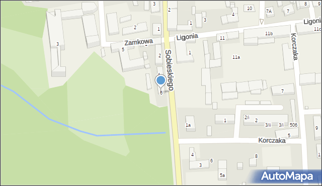 Koszęcin, Sobieskiego, 6, mapa Koszęcin