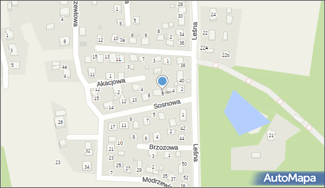 Koszęcin, Sosnowa, 6, mapa Koszęcin