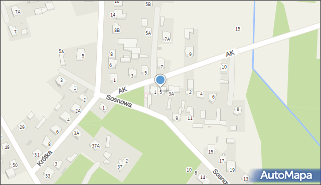 Kotuń, Sosnowa, 5, mapa Kotuń