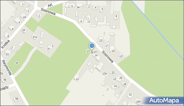 Kotuń, Sosnowa, 8, mapa Kotuń