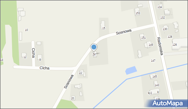 Kowala-Kolonia, Sosnowa, 24, mapa Kowala-Kolonia