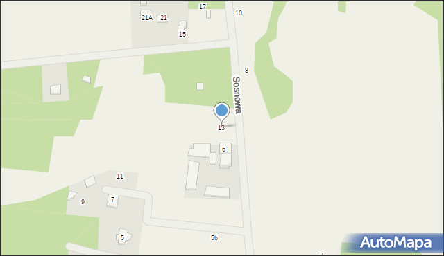 Kowalicha, Sosnowa, 13, mapa Kowalicha