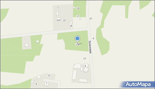 Kowalicha, Sosnowa, 13a, mapa Kowalicha