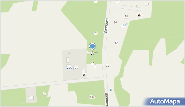 Kowalicha, Sosnowa, 19, mapa Kowalicha