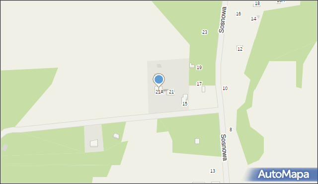 Kowalicha, Sosnowa, 21A, mapa Kowalicha