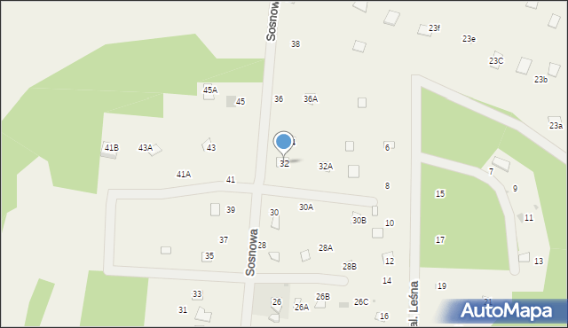 Kowalicha, Sosnowa, 32, mapa Kowalicha