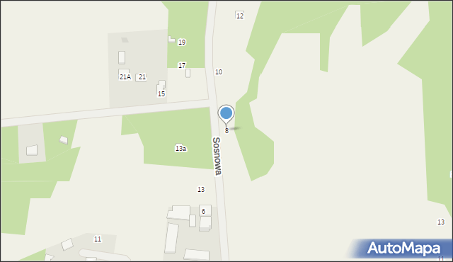 Kowalicha, Sosnowa, 8, mapa Kowalicha