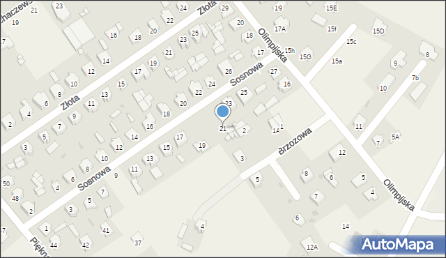 Kozłów Biskupi, Sosnowa, 21, mapa Kozłów Biskupi