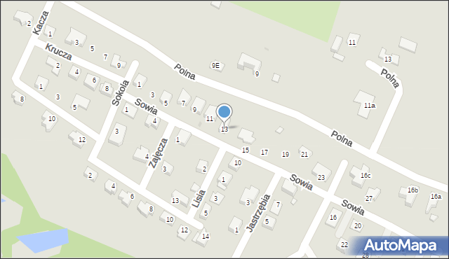 Kożuchów, Sowia, 13, mapa Kożuchów
