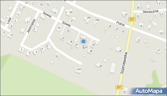 Kożuchów, Sowia, 34, mapa Kożuchów