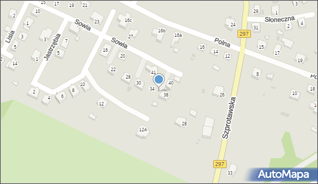 Kożuchów, Sowia, 36, mapa Kożuchów