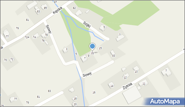 Kozy, Sowy, 11, mapa Kozy