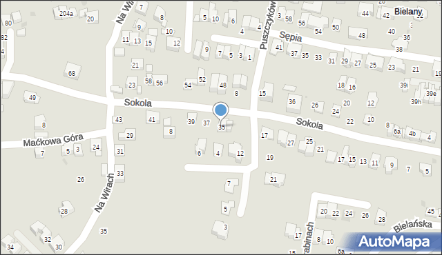 Kraków, Sokola, 35, mapa Krakowa
