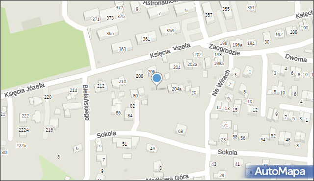 Kraków, Sokola, 76, mapa Krakowa