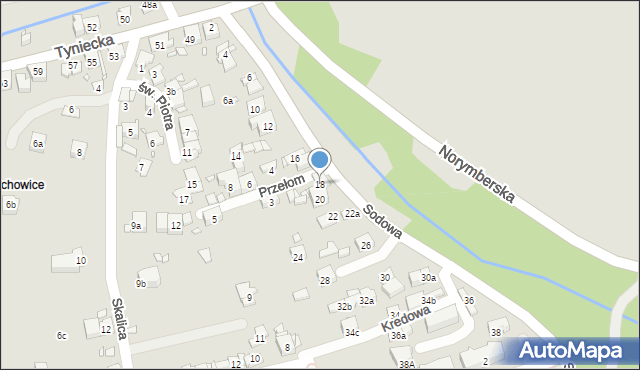 Kraków, Sodowa, 18, mapa Krakowa