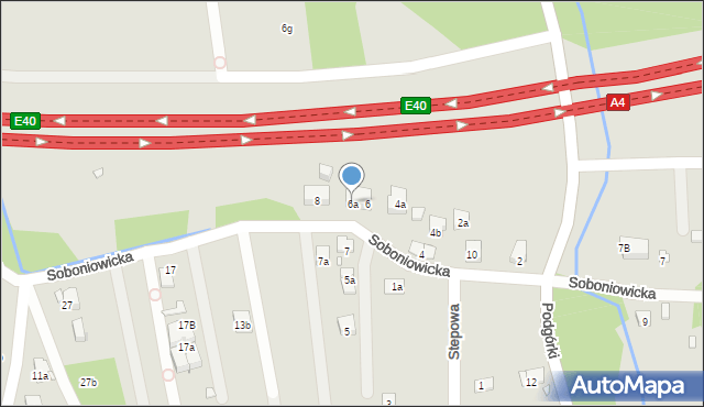 Kraków, Soboniowicka, 6a, mapa Krakowa