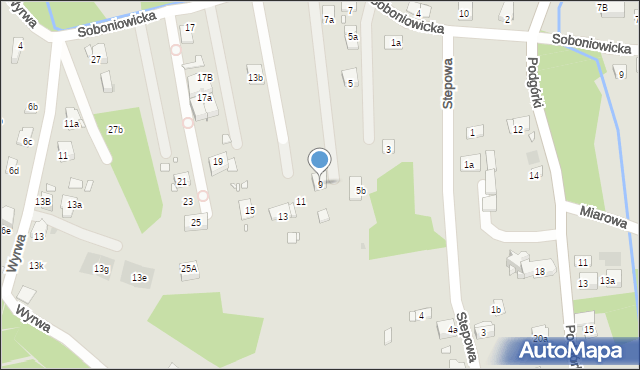 Kraków, Soboniowicka, 9, mapa Krakowa