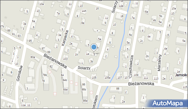 Kraków, Solarzy, 3, mapa Krakowa