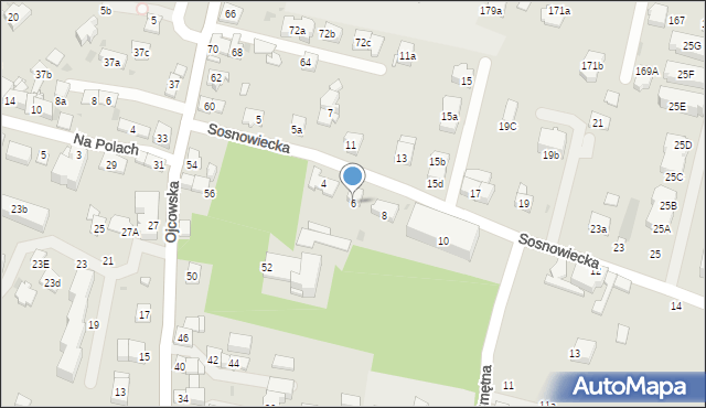 Kraków, Sosnowiecka, 6, mapa Krakowa