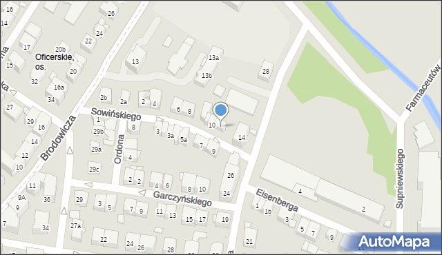 Kraków, Sowińskiego Józefa, gen., 10a, mapa Krakowa