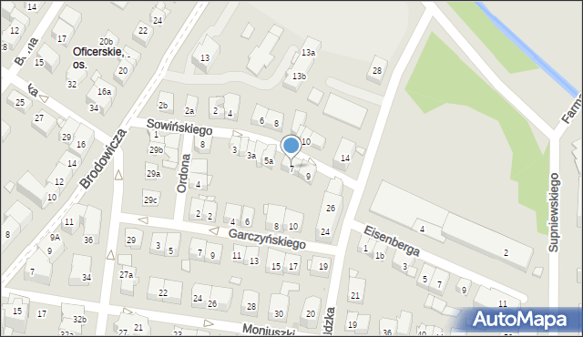 Kraków, Sowińskiego Józefa, gen., 7, mapa Krakowa